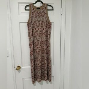 N. Peal - silk cashmere lurex longline dress - luxe metallic knit - size large